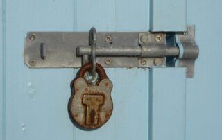 brown and grey padlock