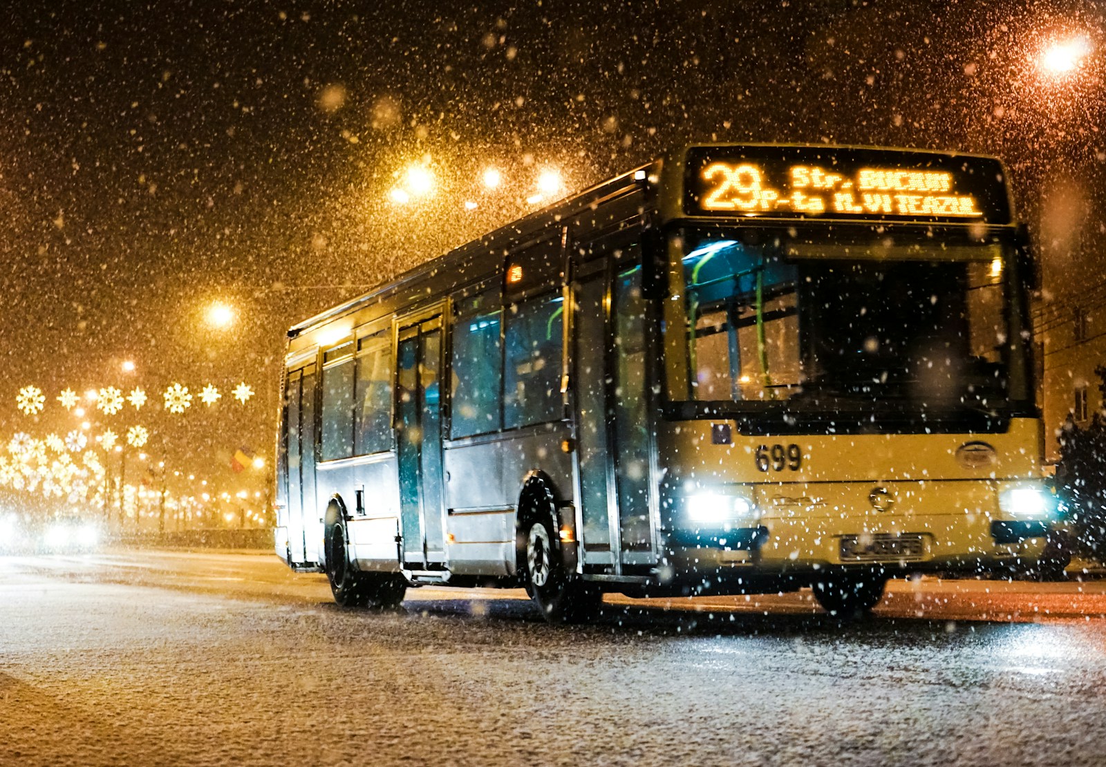 bus passing thru road